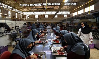Las mujeres, que aquí trabajan en una fábrica de azafrán, no son consideradas las sustentadoras principales de la familia, según la ley iraní