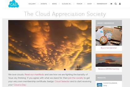 Las nubes, tema de un gran sitio web