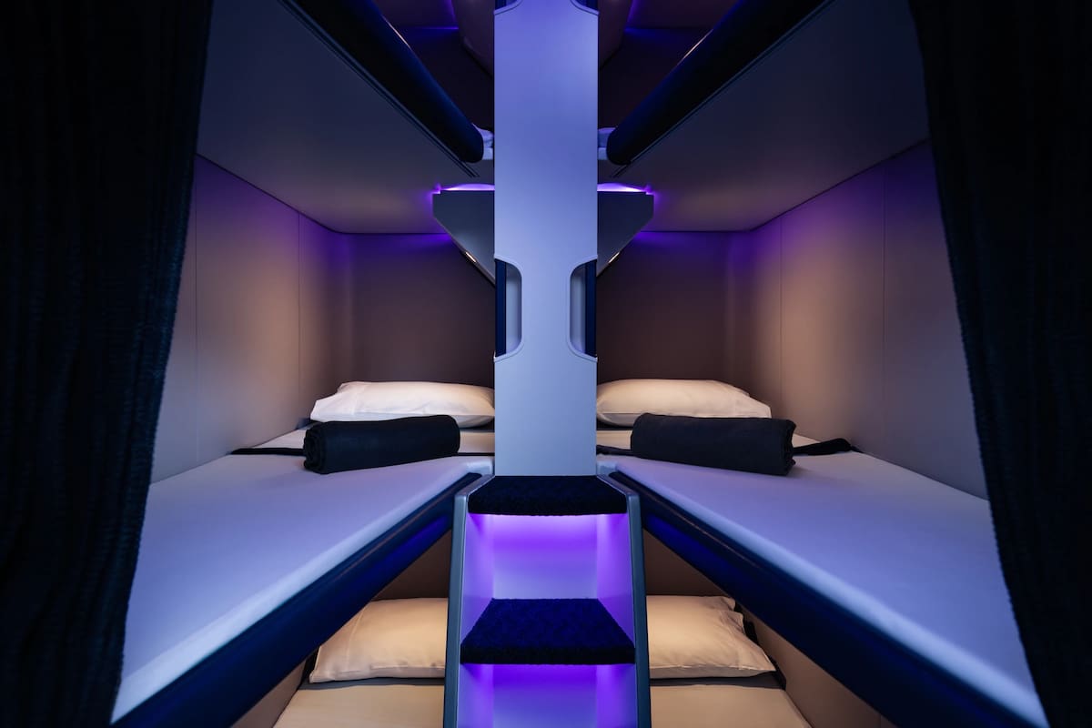 Las nuevas cabinas para dormir que implementará Air New Zealand.