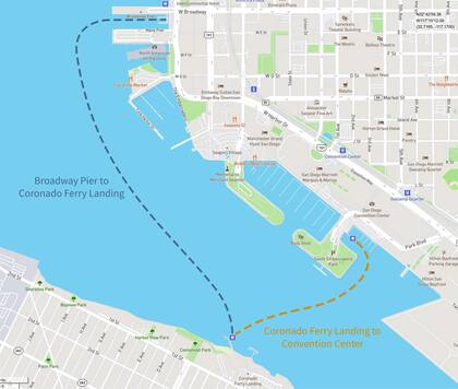 Las nuevas embarcaciones van a operar en las rutas habituales, una desde Coronado al muelle Broadway y la otra de Coronado al centro de convenciones