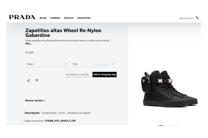 Las nuevas zapatillas de Wanda Nara son de Prada y cuestan US$1150