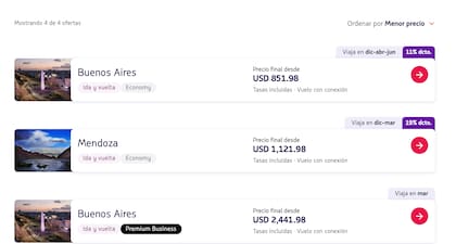 Las ofertas para viajar de Miami a Argentina