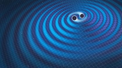 Las ondas gravitacionales viajan por el espacio-tiempo como las ondas en un lago
