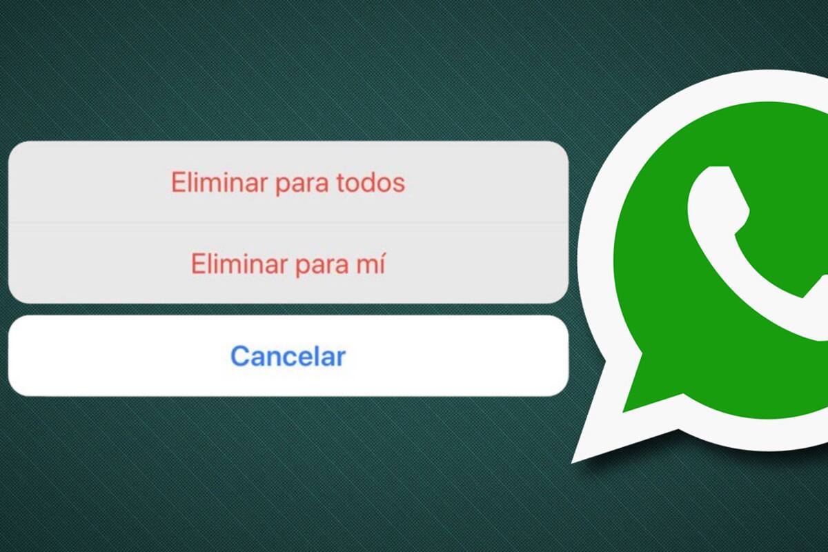 Las opciones para eliminar un mensaje en Whatsapp