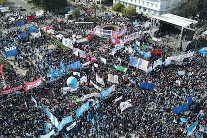 Las organizaciones marcharon desde Liniers hasta Avenida de Mayo y 9 de Julio