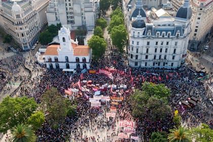 Las organizaciones piqueteras en la Plaza de Mayo