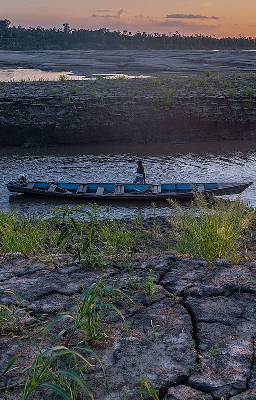 Las orillas del río Amazonas este mes en Colombia