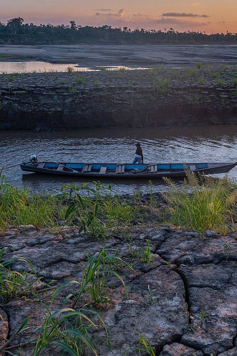Las orillas del río Amazonas este mes en Colombia