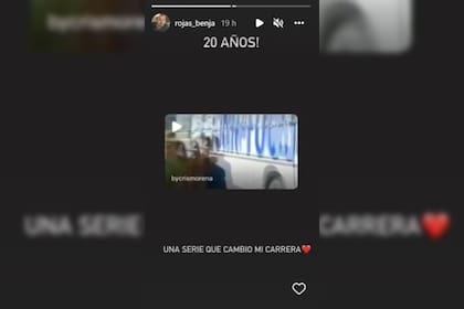 Las palabras de Benjamín Rojas (Foto Instagram @rojas_benja)