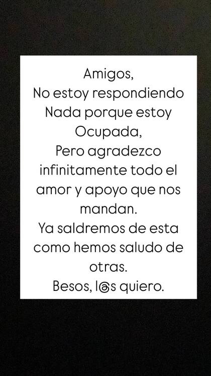 Las palabras de Guillermina Casero, luego de la operación de su padre