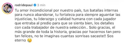 Las palabras de Rodrigo De Paul