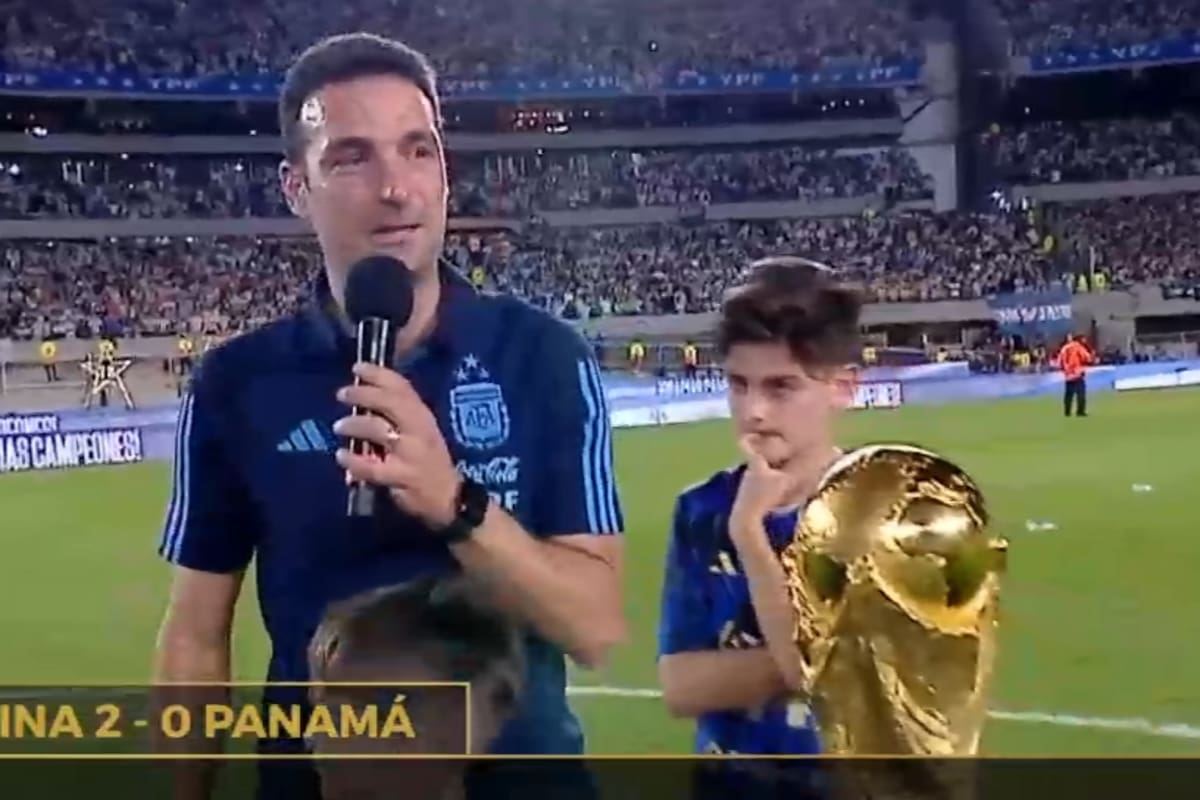 Las palabras de Scaloni en la fiesta de los Campeones
