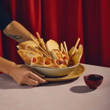 Las pastas de La Parolaccia no serían lo mismo sin su panera generosa.