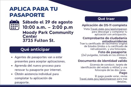 Las personas que acudan a la feria para solicitar el pasaporte deben llevar consigo ciertos documentos esenciales