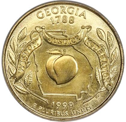 Las piezas son conmemorativas del estado de Georgia