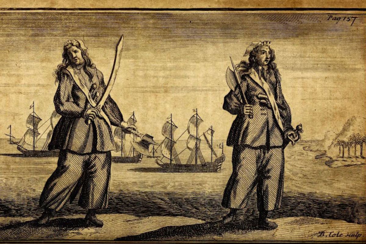 Las piratas Mary Read y Anne Bonny, en un documento de 1720