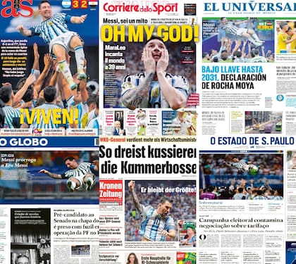 Las portadas de los principales diarios del mundo le dieron lugar a la agónica victoria de la selección ante Egipto