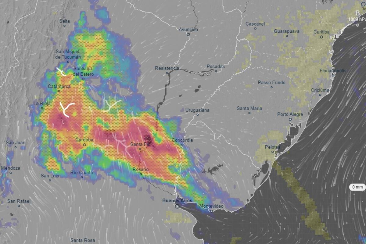 Las precipitaciones concentradas en las provincias del centro y norte del país