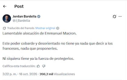 Las primeras reacciones del arco político al discurso de Macron
