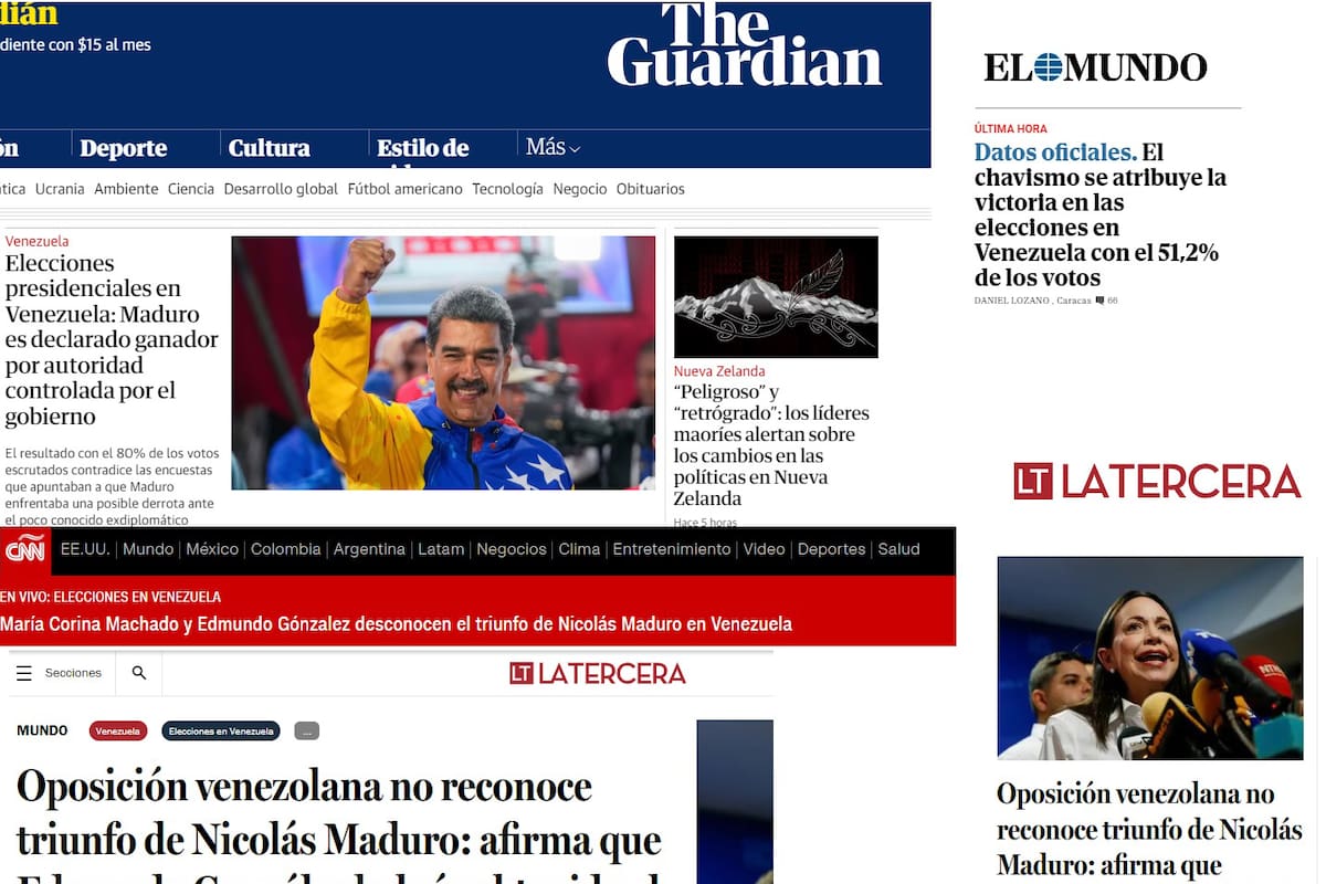 Las principales portadas de los medios del mundo, sobre las elecciones en Venezuela