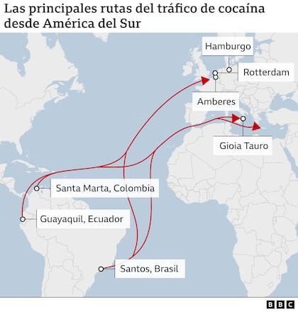 Las principales rutas del tráfico de cocaína desde América del Sur