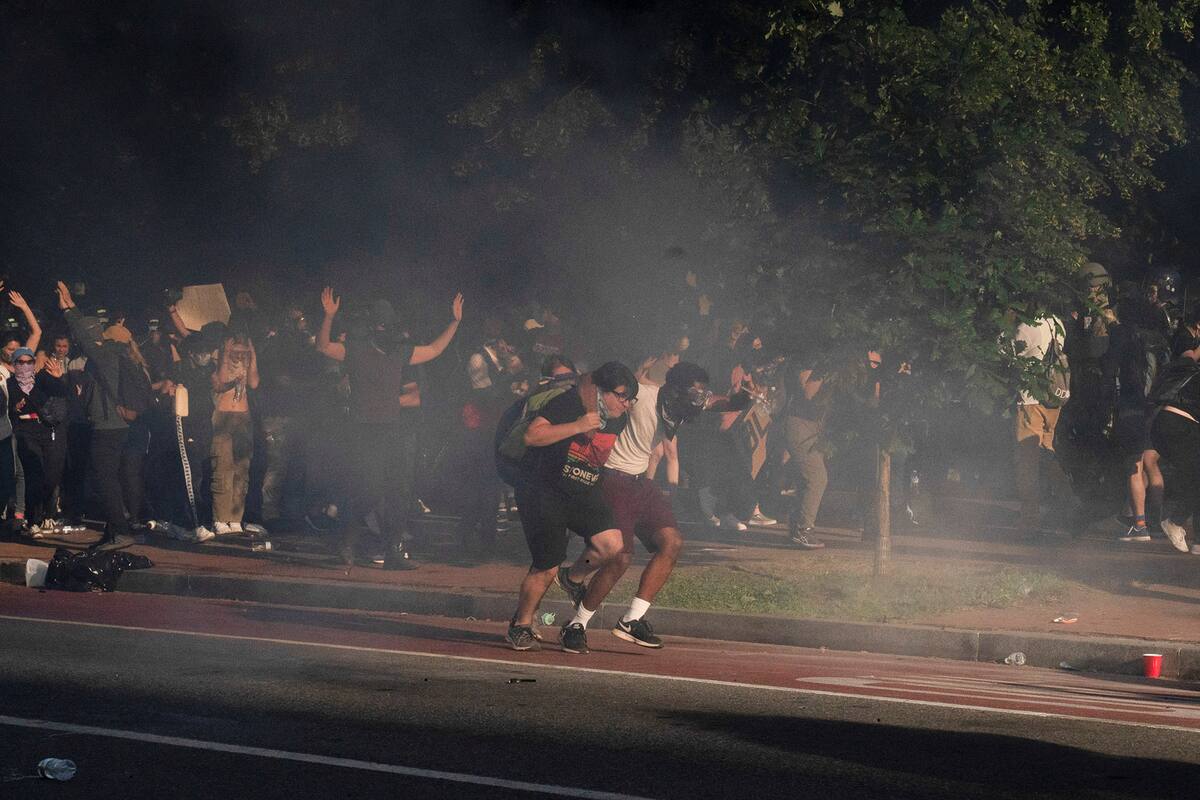 Las protestas, ayer, en Lafayette Park, Washington