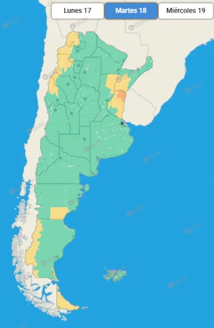Las provincias afectadas