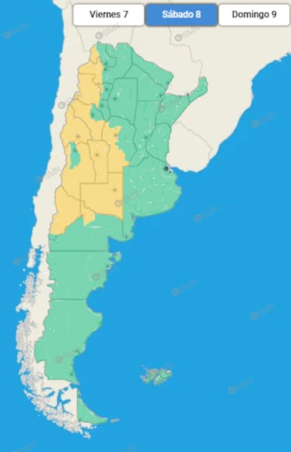 Las provincias afectadas durante este sábado