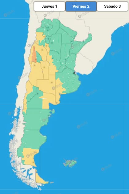 Las provincias afectadas en el país