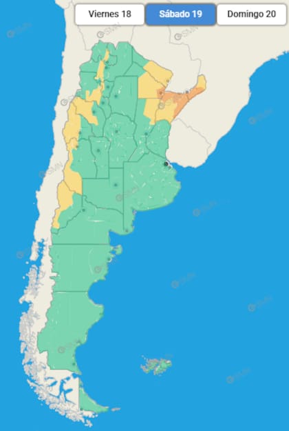 Las provincias bajo alerta
