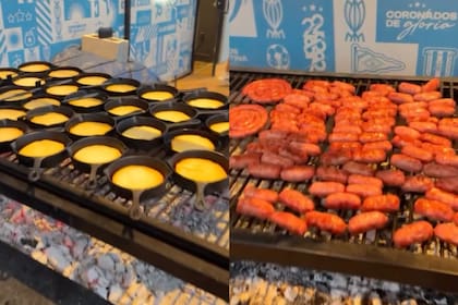 Las provoletas y los choris presentes en el asado de la selección argentina (Foto: @emi_martinez26)