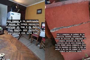 Las pruebas de las roturas que realizaron los inquilinos en la casa de Mar del Tuyú
Foto: TWITTER / @JopeeeD