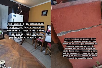 Las pruebas de las roturas que realizaron los inquilinos en la casa de Mar del Tuyú
Foto: TWITTER / @JopeeeD