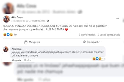 Las publicaciones de Ailén datan del 2012 (Captura Facebool Ailu Cova)