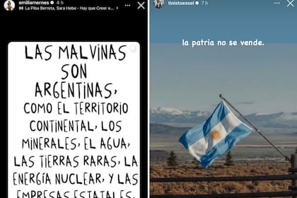 Las publicaciones de Emilia Mernes y Tini Stoessel contra la ley del Gobierno