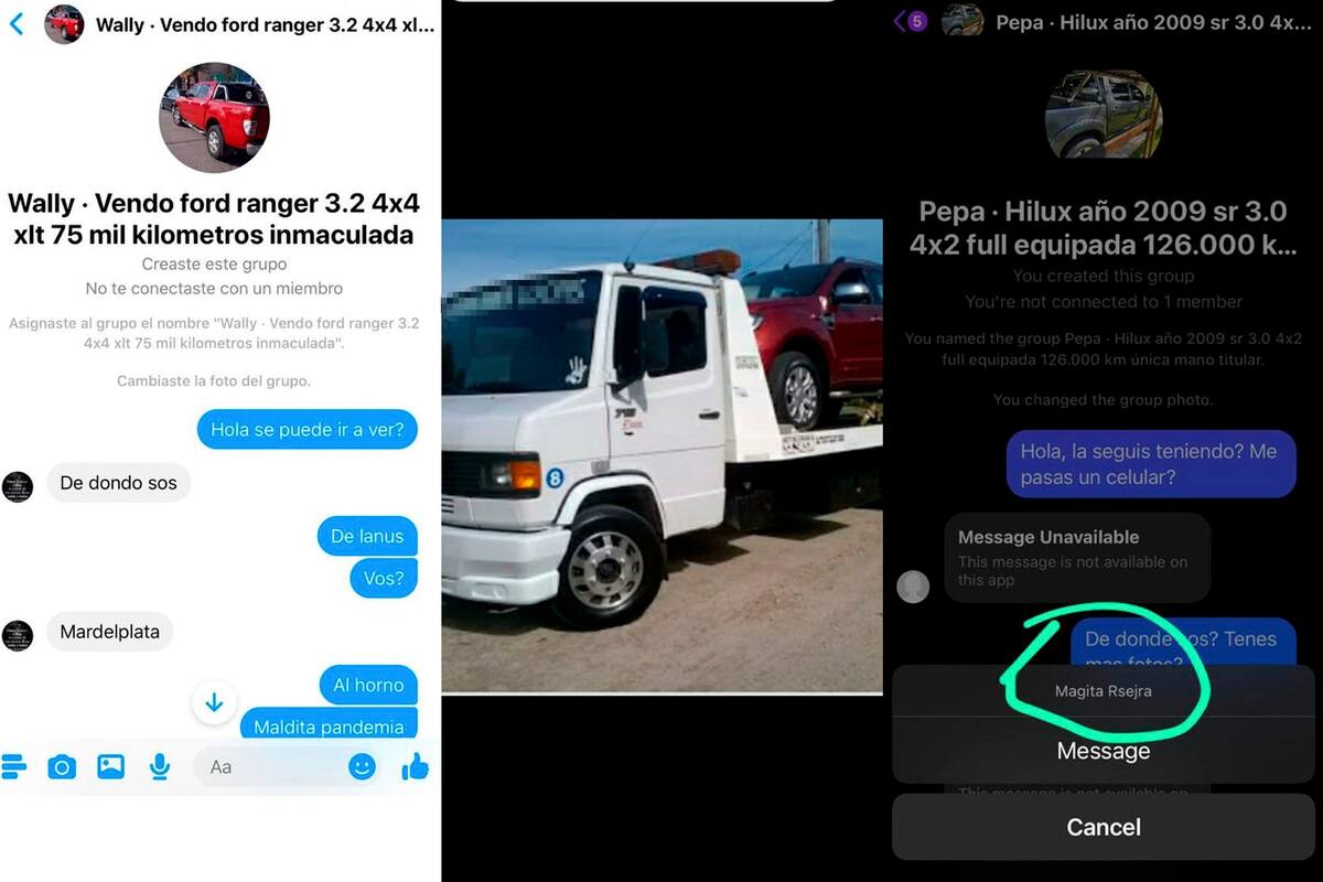 Las publicaciones de las negociaciones entre los supuestos vendedores y sus víctimas