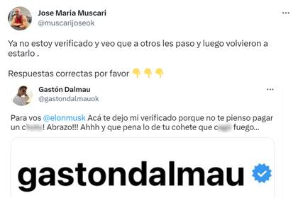 Las quejas de Muscari y Gastón Dalmau, dos figuras que se quedaron sin el verificado en Twitter