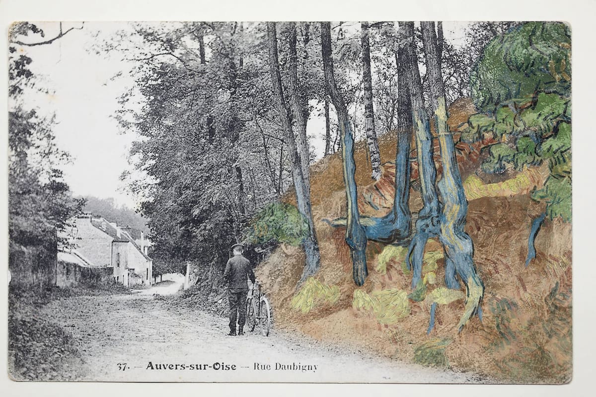 Las raices de la postal muestra similitud con la pintura Tree Roots de 1890