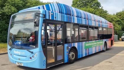 Las rayas del calentamiento se han utilizado para decorar medios de transporte público, como tranvías y autobuses eléctricos, en países europeos