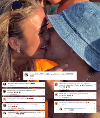 Las reacciones ante la propuesta de Luca Blondel (Foto: Instagram @morenabeltran10)