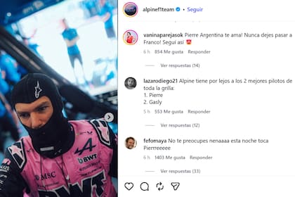 Las reacciones de los argentinos en la cuenta de Alpine después de que Pierre Gasly y Flavio Briatore lamentaran el hostigamiento al compañero de Colapinto; ahora todo cambió, con humor