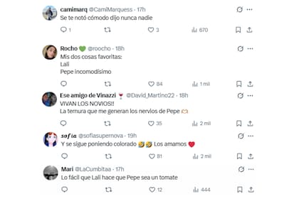 Las reacciones de los fans al romántico momento de Lali y Pedro Rosemblat en el streaming (Foto: X)
