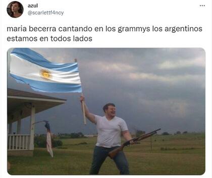 Las reacciones en las redes sociales por la llegada de María Becerra a los Grammys (Foto: Twitter)