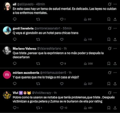 Las reacciones en redes sociales