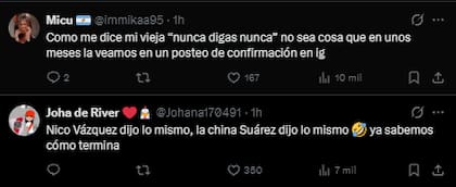 Las reacciones en redes sociales al posteo de Tuli Acosta