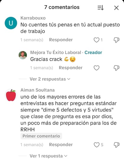 Las reacciones en TikTok al video del experto en entrevistas laborales