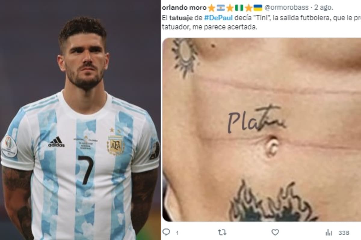 Las redes estallaron de memes con sugerencias a De Paul por su tatuaje con el nombre de Tini