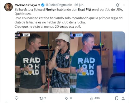 Las redes no tardaron en reaacionar al encuentro entre Brad Pitt y Ewdard Norton