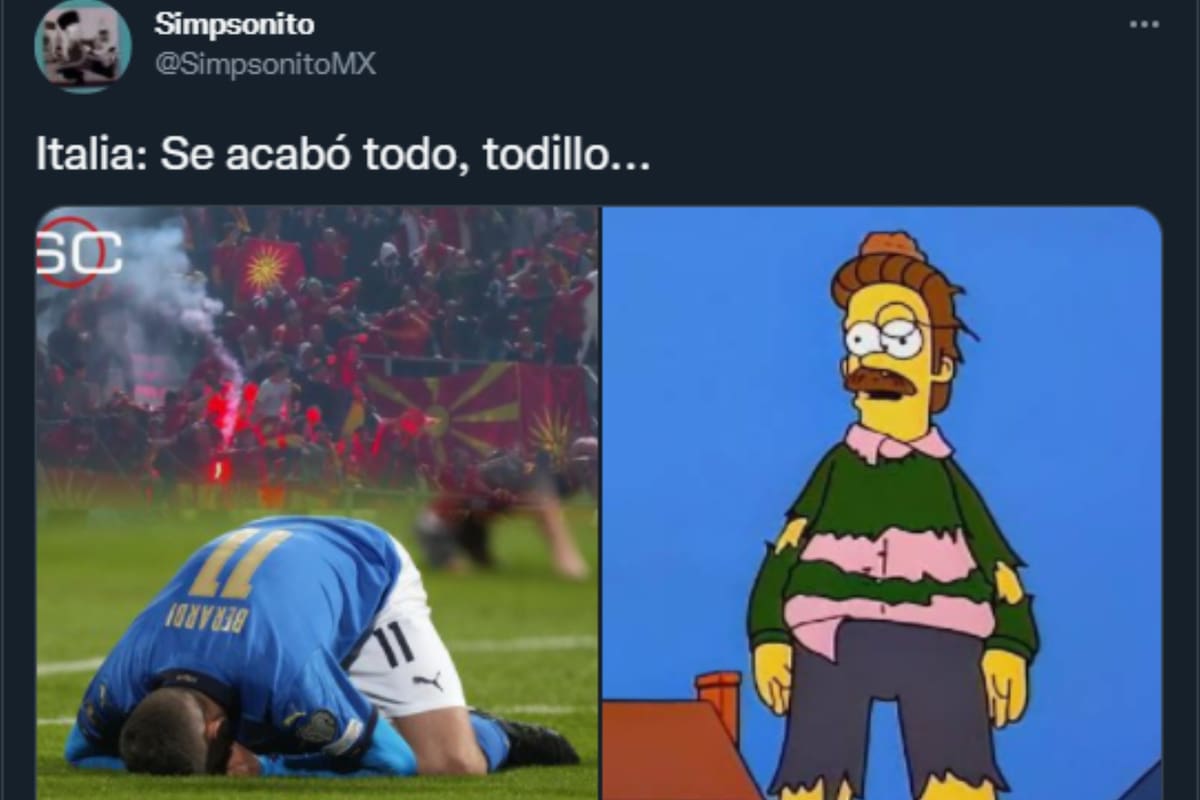 Las redes sociales reaccionaron a la derrota de Italia (Foto: Captura Twitter/@simpsonitoMX)