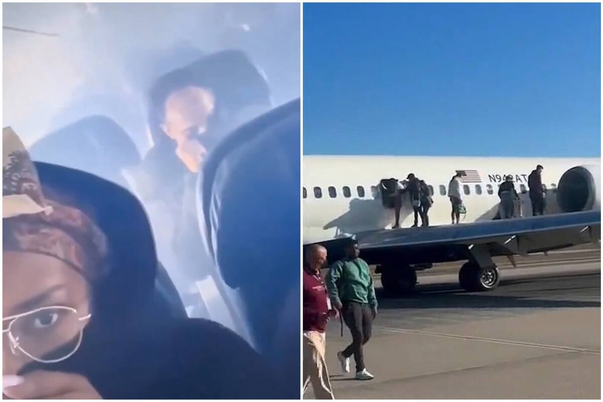 Las redes sociales se comenzaron a llenar de videos y testimonios de pasajeros que se mostraron aterrorizados por la presencia de humo en pleno aire